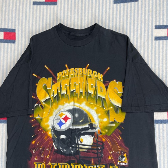 Vintage 1997 Riddell Pittsburgh Steelers NFL football Short sleeve tee shirt - Picture 3 of 12